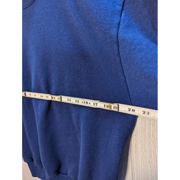 Vintage Jerzees 90s Sweatshirt Mens Navy Blue Sz M Made in USA Blank Pullover - Picture 5 of 7